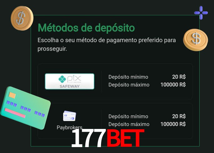 O cassino 177Bet oferece uma grande variedade de métodos de pagamento